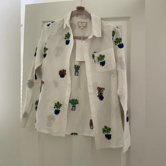 Sézane x Momoni Collaboration Tomboy Shirt NWT in Size 0 - Picture 5 of 9